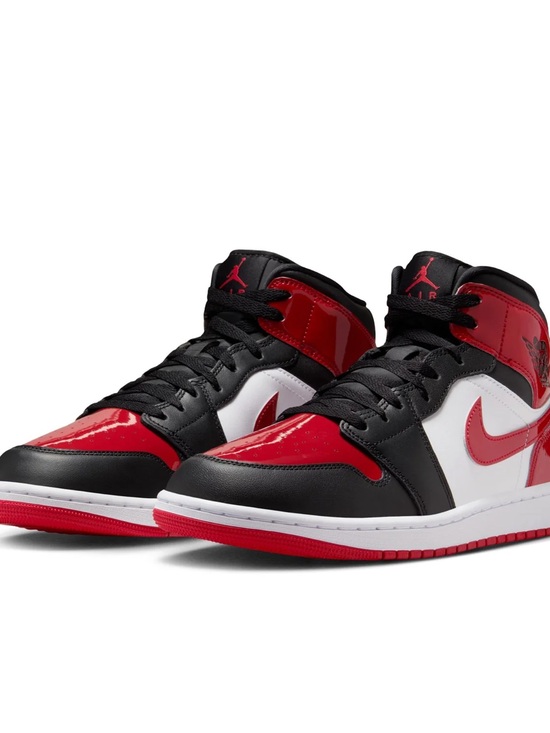 Nike Other - Nike Air Jordan 1 Mid SE Shoes Patent Bred Black Red White Men 8.5 Women 7.